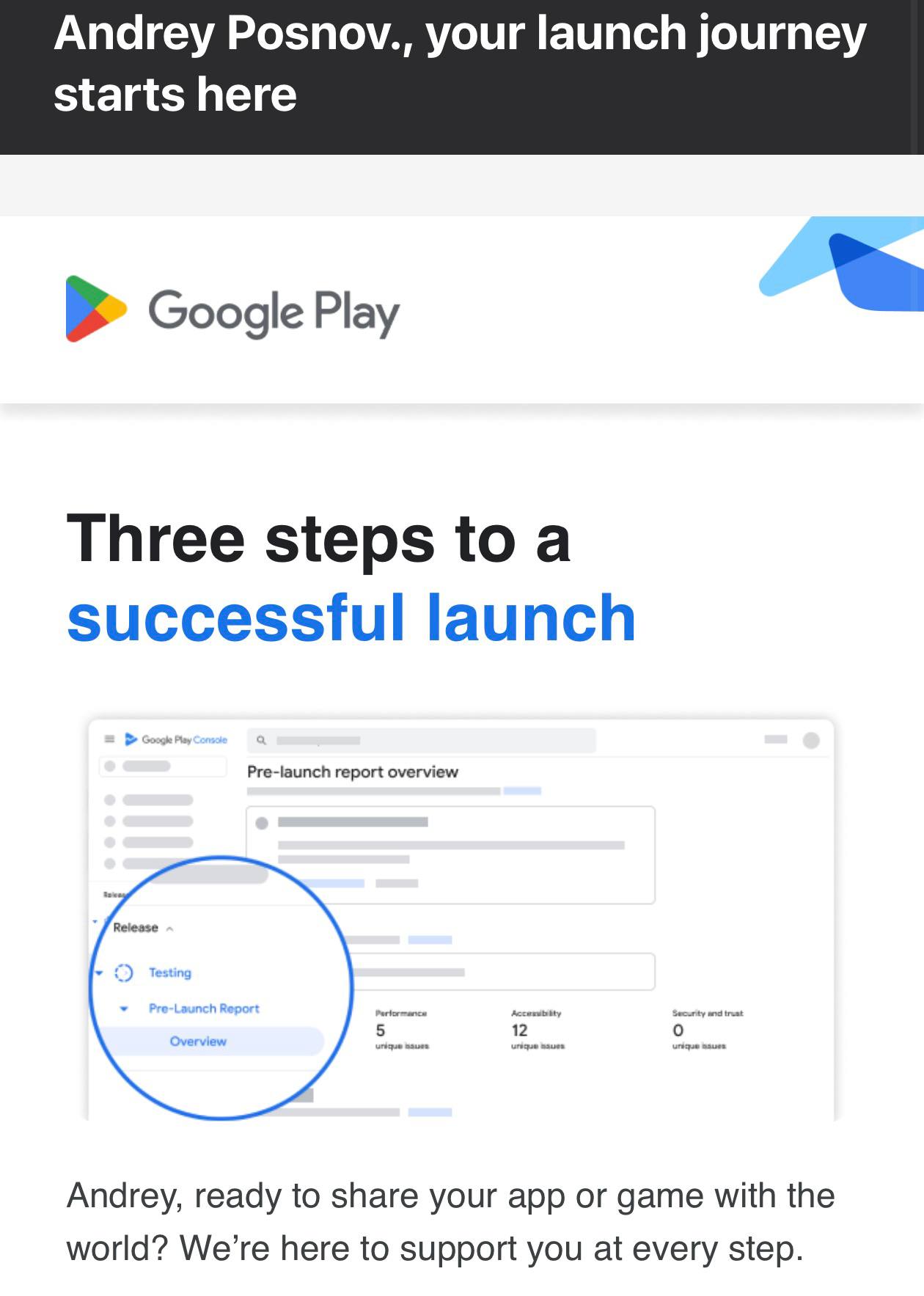 Зарегался в Google Play Console