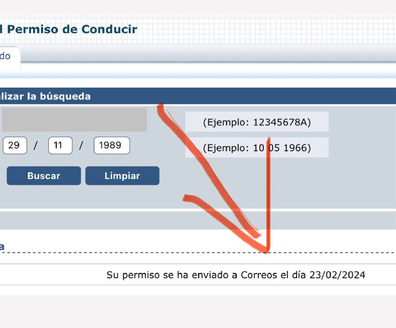 Мое испанское водительское удостоверение было отправлено (второй раз, это дубликат, оригинал потерял