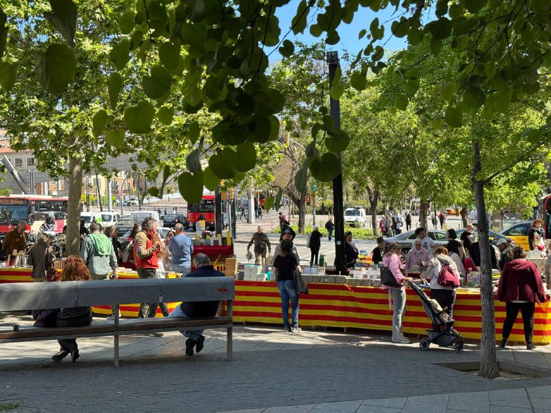 Сегодня праздник Sant Jordi в Барселоне